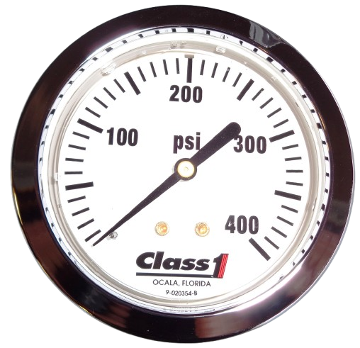 REV Fire Group 026076V033 2.5" Gauge, 0-400 PSI, White Face