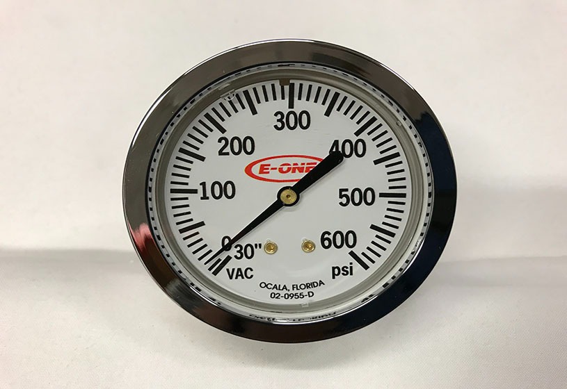 REV Fire Group 400135 2.5 Pressure Gauge 30-0-600 w/ E-One Logo