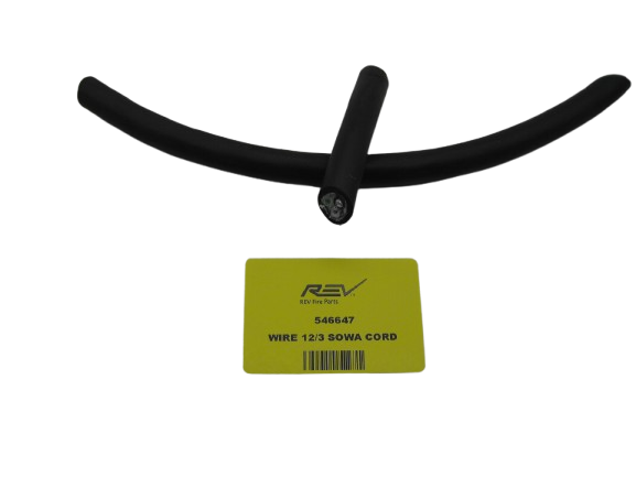 REV Fire Group 546647 Wire 12/3 SOWA Cord Black *Sold by the Foot